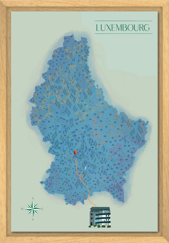 Lëtz Map Autopédestre bleu - Première Édition (Derniers Exemplaires)