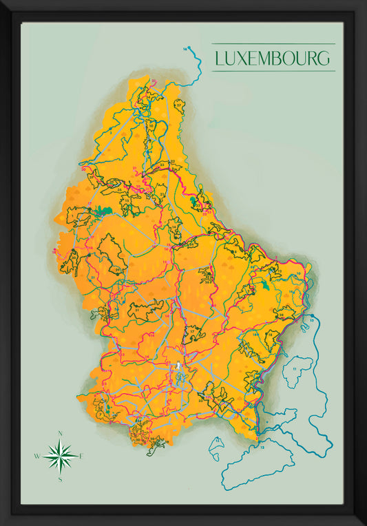 Lëtz Map Cyclisme jaune