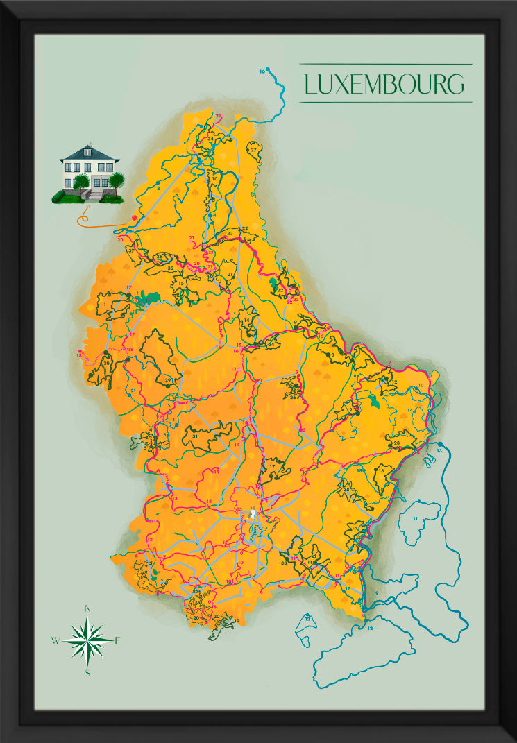 Lëtz Map Cyclisme jaune