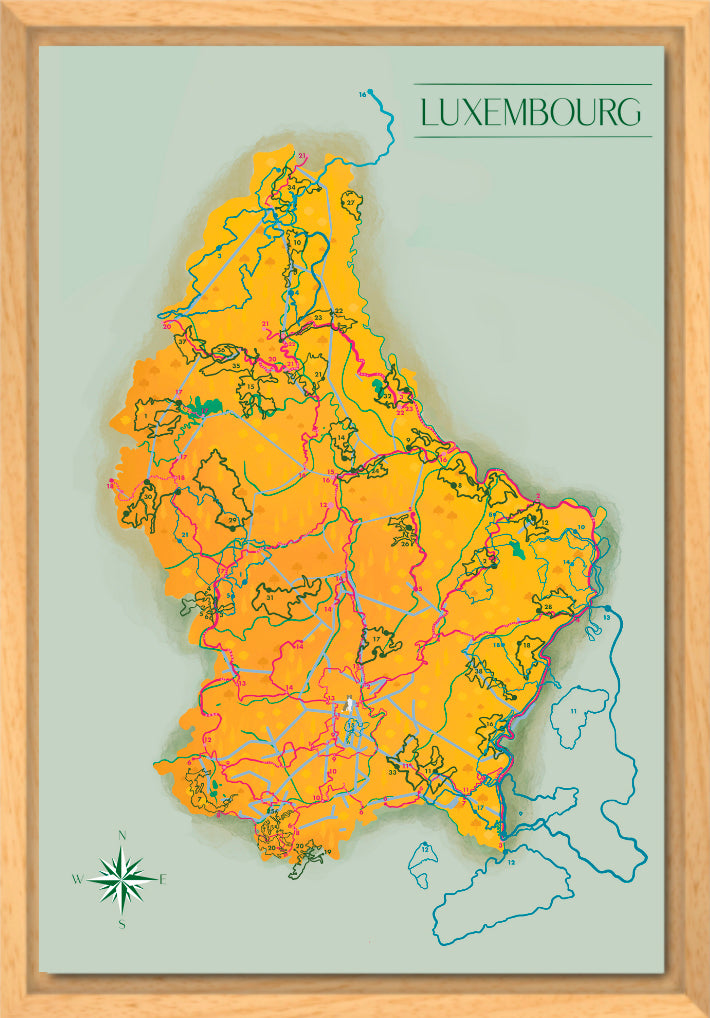 Lëtz Map Cyclisme jaune