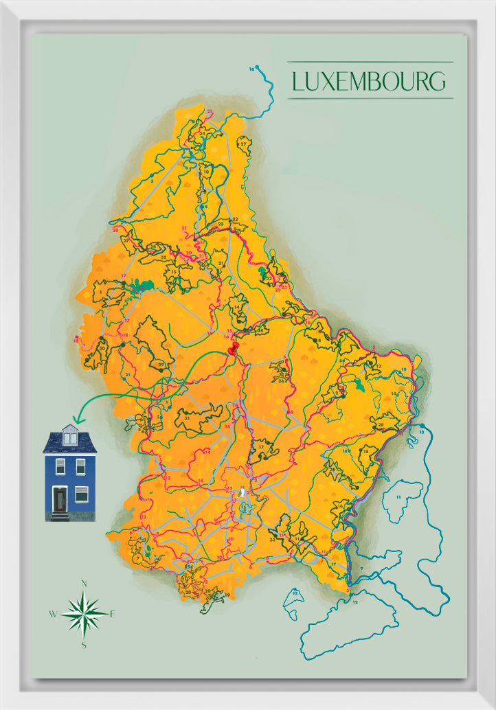 Lëtz Map Cyclisme jaune