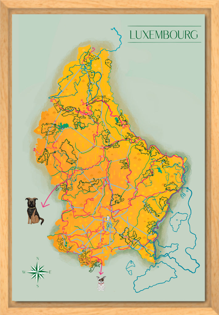 Lëtz Map Cyclisme jaune